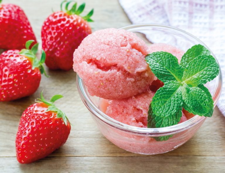 sorbetto fragole e tofu