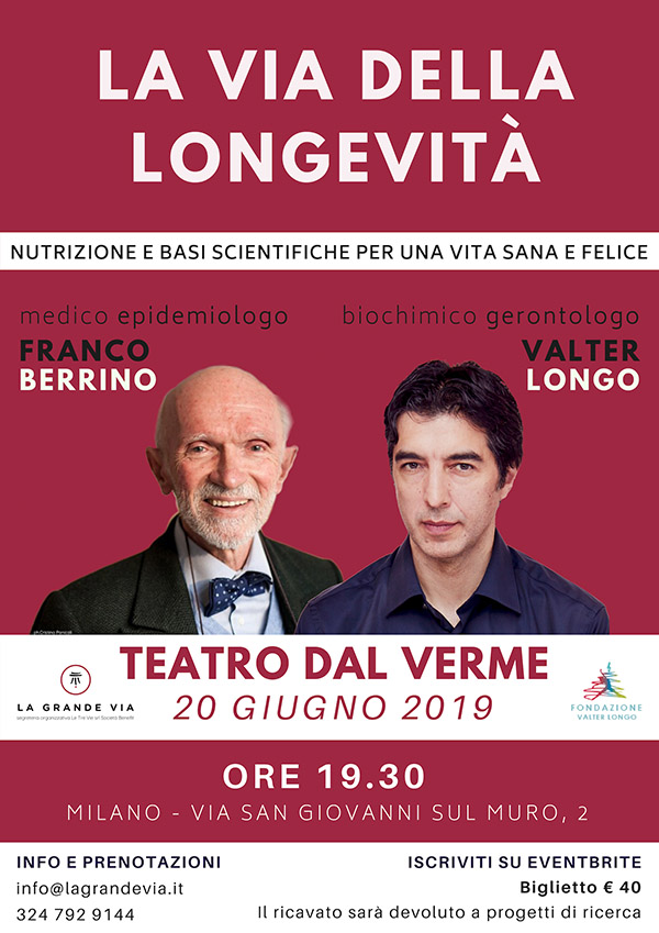 La longevità con Berrino e Longo, 20 giugno