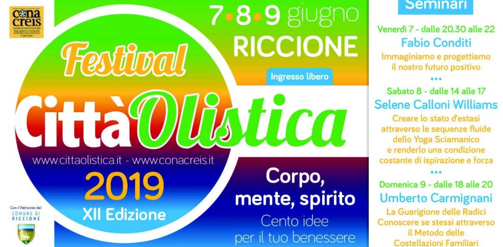 Festival Citta olistica Riccione dal 7 al 9 giugno 2019