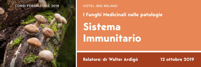 Corso di Micoterapia “I Funghi Medicinali nelle patologie: sistema immunitario e apparato digerente” – 12 ottobre 2019, Milano