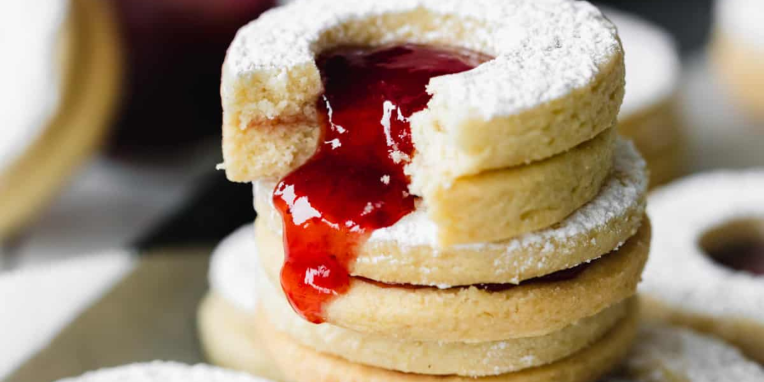 linzer cookies, biscotti di natale
